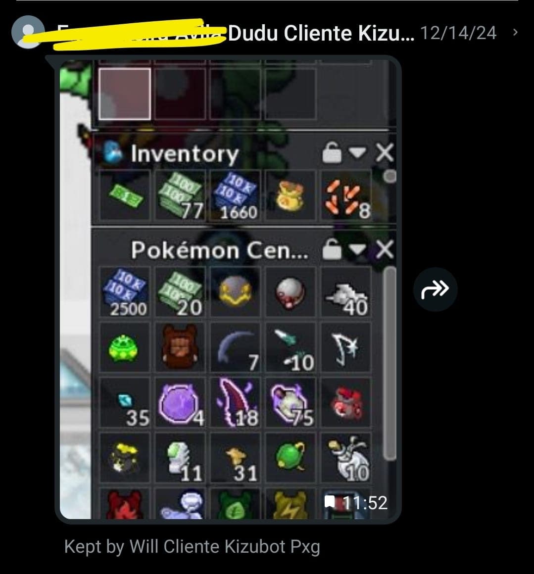 Itens raros no inventário